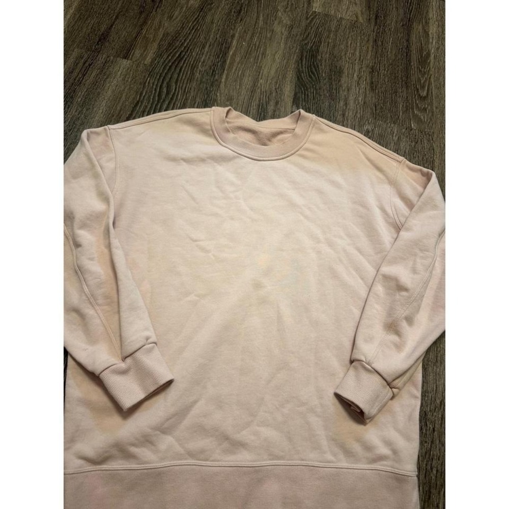Lululemon Perfectly Oversized Crewneck Sweatshirt Pink Pullover Logo Top